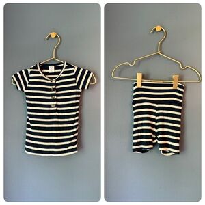 Lou Lou & co navy ribbed striped set‎